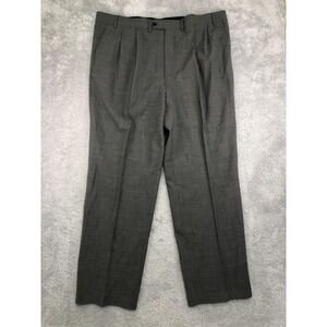 Ralph Lauren Pants Men's 46x32 (Tag 48x34) Gray Wool Blend Pleated Dress